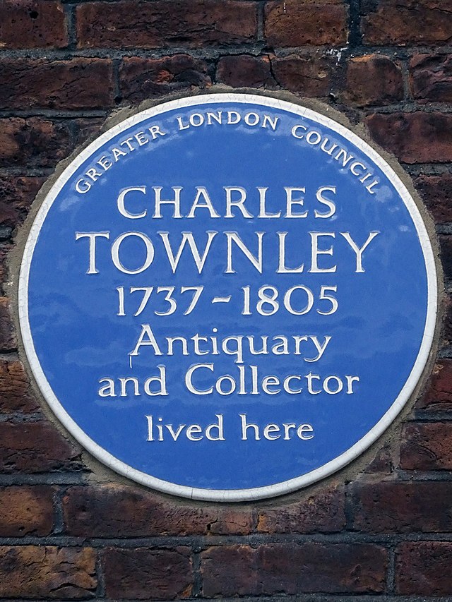 Charles Townley blue plaque - Charles Townley 1737-1805 antiquary and collector lived here